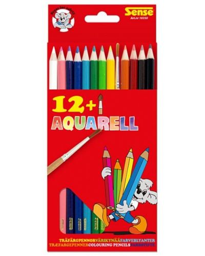 Χρωματιστά μολύβια με πινέλο Sense - Ακουαρέλα, 12 τεμάχια - 1