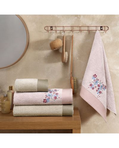 Σετ από 4 πετσέτες TAC - Tiffany Pure,ροζ/μπεζ - 1