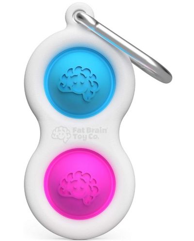 Αισθησιακό παιχνίδι - μπρελόκ Tomy Fat Brain Toys - Simple Dimple,μπλε/ροζ  - 1
