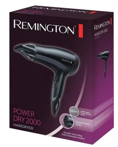 Πιστολάκι μαλλιών Remington - D3010 Power Dry, 2000W, 3 επίπεδα, μαύρο - 2