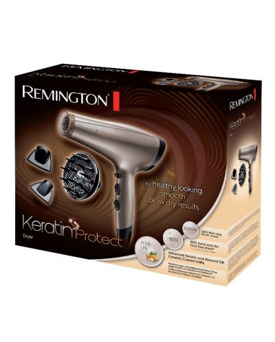 Πιστολάκι μαλλιών  Remington - AC8002 Keratin Protect, 2200W,3 ταχυτήτων,χρυσό  - 2
