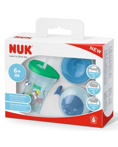 Σετ ποτήρια Nuk - Evolution Cups, All-in-one, Ζέβρα, αγόρι - 2