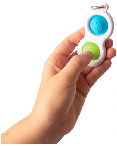 Αισθησιακό παιχνίδι - μπρελόκ Tomy Fat Brain Toys - Simple Dimple, μπλε /πράσινο - 3