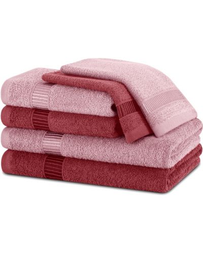Σετ 6 πετσέτες AmeliaHome - Avium,ανοιχτό ροζ και σκούρο ροζ - 2