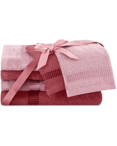 Σετ 6 πετσέτες AmeliaHome - Avium,ανοιχτό ροζ και σκούρο ροζ - 1