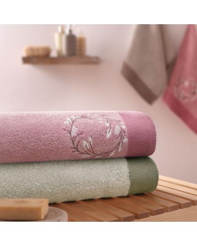 Σετ από 4 πετσέτες TAC - Lei Pure, ροζ/καφέ - 2