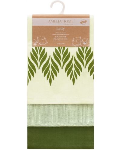 Σετ 3 πετσέτες κουζίνας AmeliaHome - Letyy, 50 x 70 cm, πράσινες	 - 3