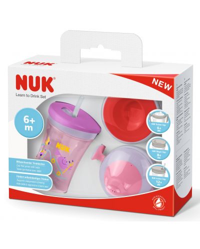 Σετ ποτήρια Nuk - Evolution Cups, All-in-one, κορίτσι, ροζ - 2