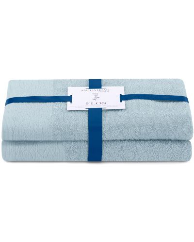 Σετ 2 πετσέτες AmeliaHome - Flos, γαλάζιο - 1