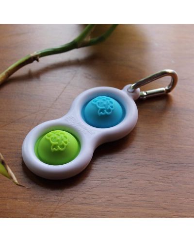 Αισθησιακό παιχνίδι - μπρελόκ Tomy Fat Brain Toys - Simple Dimple, μπλε /πράσινο - 2