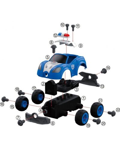 Συναρμολογημένο παιχνίδι Raya Toys - Αστυνομικό αυτοκίνητο City Police - 3