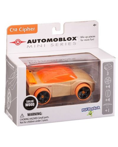 Συναρμολογημένο ξύλινο αυτοκίνητο Play Monster Automoblox - Mini C12 Cipher - 2