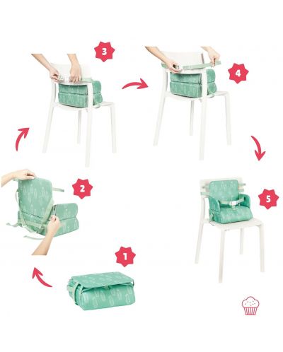 Πτυσσόμενη φορητή καρέκλα φαγητού Badabulle - Normad, Green - 4