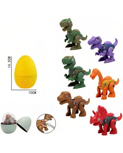 Συναρμολογημένο παιχνίδι Raya Toys - έκπληξη δεινοσαύρου,κίτρινο αυγό - 2