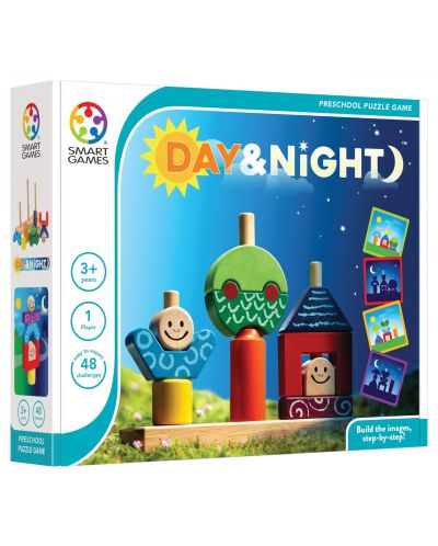 Παιδικό παιχνίδι λογικής Smart Games Preschool Wood - Μέρα και νύχτα - 1