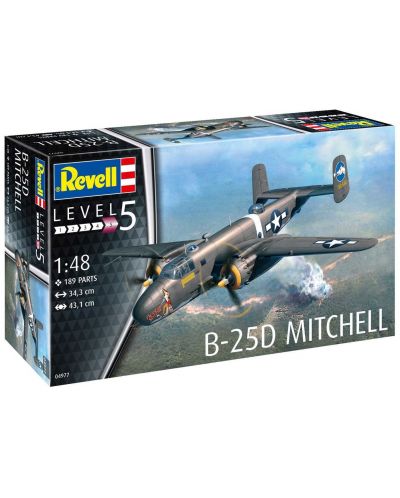 Συναρμολογημένο μοντέλο Revell Στρατιωτικό: Αεροσκάφος - B-25D Mitchell - 4