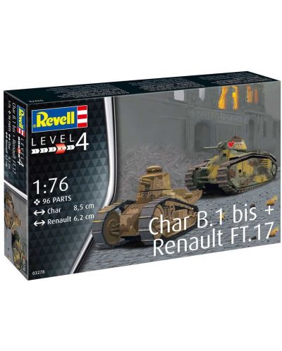 Συναρμολογημένο μοντέλο  Revell - Στρατιωτικά: Τάνκς Char B.1/Renault F17 - 1