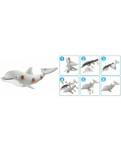 Συναρμολογημένο παιχνίδι Raya Toys -Δελφίνι, με εργαλεία - 3