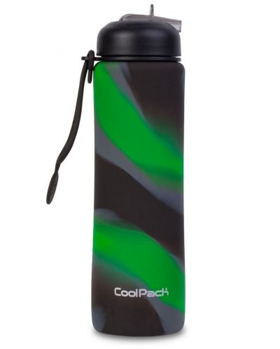 Πτυσσόμενο μπουκάλι σιλικόνης  Cool Pack Pump - Zebra Green, 600 ml - 1