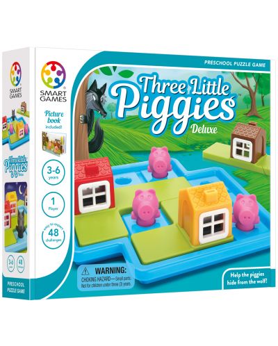 Παιδικό παιχνίδι λογικής Smart Games Preschool Tales - Τα τρία γουρουνάκια, πολυτελές - 1