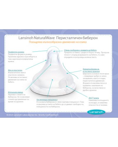 Μπιμπερό Lansinoh - NaturalWave, 240 ml, 3μ + - 5