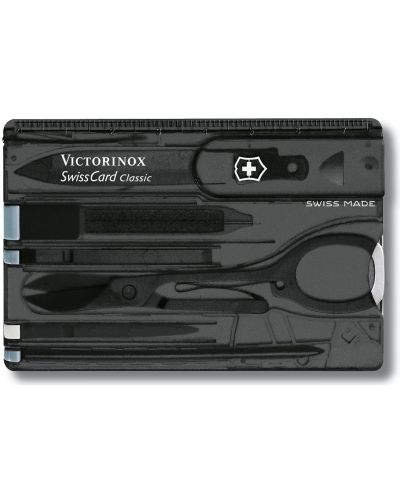 Ελβετικό σουγιά τσέπης Victorinox - SwissCard, 10 λειτουργιών, μαύρο - 1