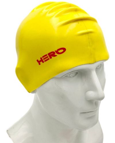 Σκουφάκι κολύμβησης HERO - Silicone Swimming Helmet, κίτρινο/κόκκινο - 2