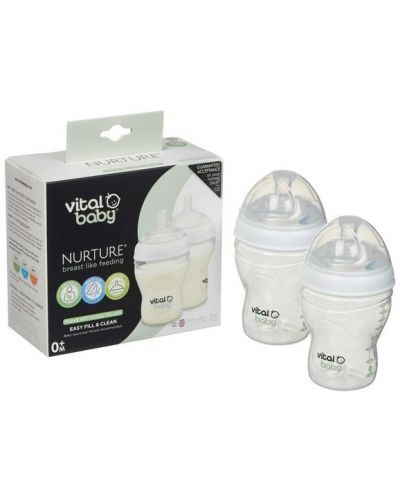 Μπιμπερό Vital Baby - Anti-Colic, 240 ml, 0+ μηνών, 2 τεμάχια - 1
