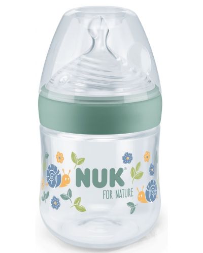 Μπουκάλι με θηλή σιλικόνης NUK for Nature - 150 ml,μέγεθος S, πράσινο - 1