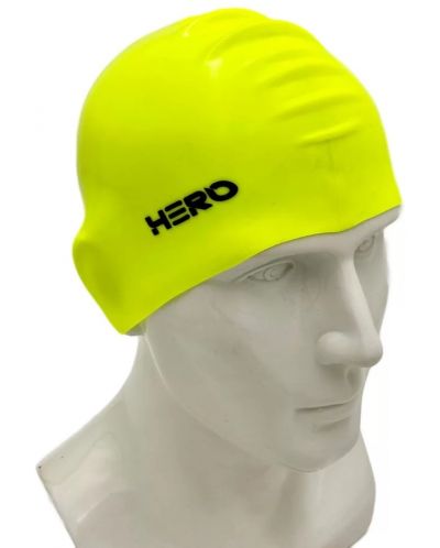 Σκουφάκι κολύμβησης HERO - Silicone Swimming Helmet, κίτρινο/μαύρο - 2