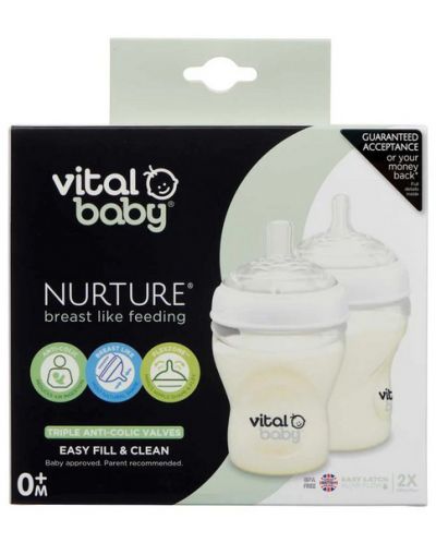 Μπιμπερό Vital Baby - Anti-Colic, 240 ml, 0+ μηνών, 2 τεμάχια - 5
