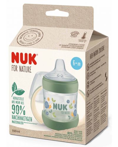 Μπουκάλι χυμού με μύτη σιλικόνης  NUK for Nature - 150 ml, πράσινο - 2