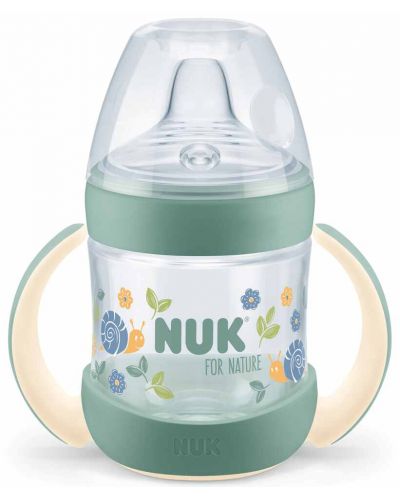 Μπουκάλι χυμού με μύτη σιλικόνης  NUK for Nature - 150 ml, πράσινο - 1