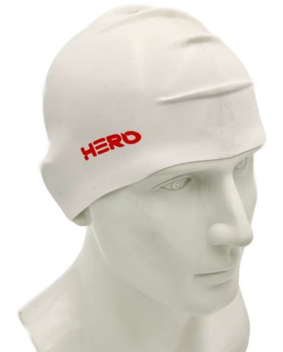 Σκουφάκι κολύμβησης HERO - Silicone Swimming Helmet, άσπρο - 2