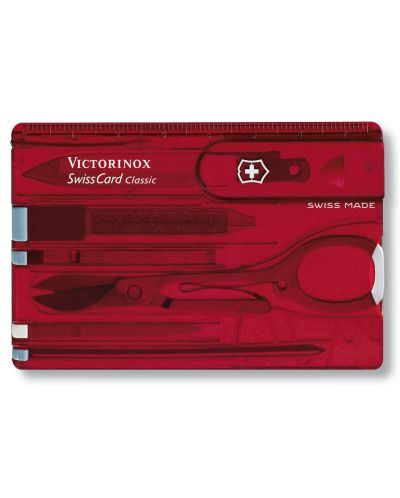 Ελβετικό σουγιά τσέπης  Victorinox - SwissCard, 10 λειτουργιών, κόκκινο - 1