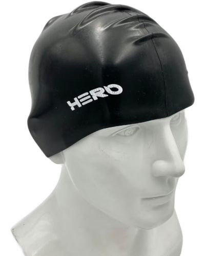 Σκουφάκι κολύμβησης HERO - Silicone Swimming Helmet, μαύρο - 2