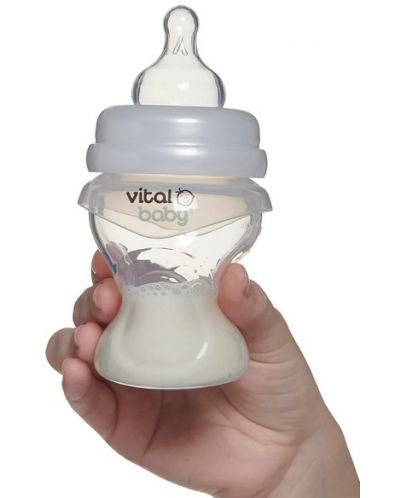 Μπουκάλι βοήθημα σίτισης σιλικόνης  Vital Baby - Anti-Colic, 150 ml - 3