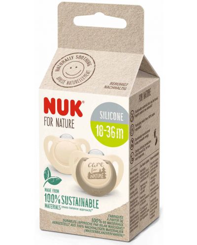 Πιπίλες σιλικόνης NUK for Nature -Cream, 18-36 μηνών, 2 τεμ - 2