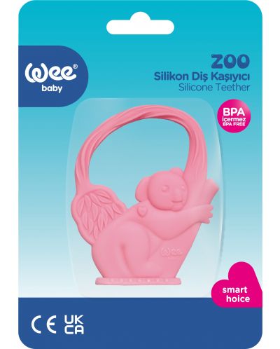 Μασητικό οδοντοφυΐας σιλικόνης  Wee Baby - Zoo, κοάλα, ροζ - 2