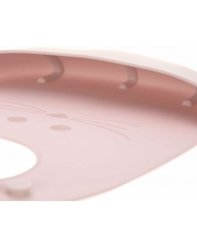 Σαλιάρα σιλικόνης  Lassig - Ροζ ποντίκι - 2