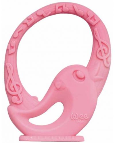 Μασητικό οδοντοφυΐας σιλικόνης  Wee Baby - Zoo, πουλάκι , ροζ - 1