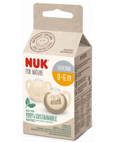 Πιπίλες σιλικόνης NUK for Nature -Cream, 0-6 μηνών, 2 τεμάχια - 2