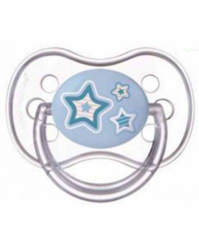 Πιπίλα σιλικόνης Canpol - Newborn Baby, σε σχήμα κερασιού, 6-18 μηνών, μπλε - 1
