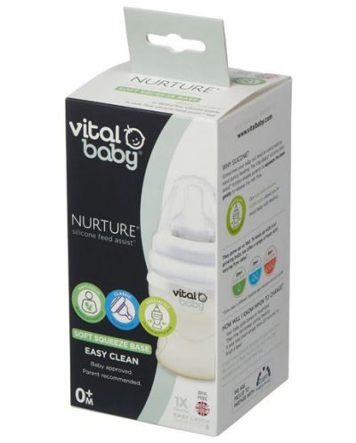 Μπουκάλι βοήθημα σίτισης σιλικόνης  Vital Baby - Anti-Colic, 150 ml - 7