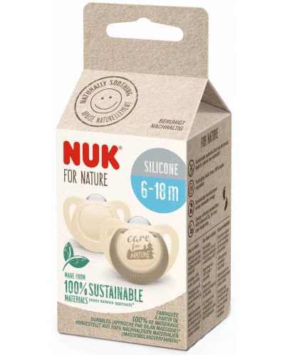 Πιπίλες σιλικόνης NUK for Nature - Cream, 6-18 μηνών, 2 τεμάχια - 2