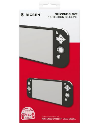 Προστατευτική θήκη σιλικόνης Big Ben Silicon Glove, μαύρη (Nintendo Switch OLED) - 1