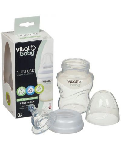 Μπουκάλι βοήθημα σίτισης σιλικόνης  Vital Baby - Anti-Colic, 150 ml - 5