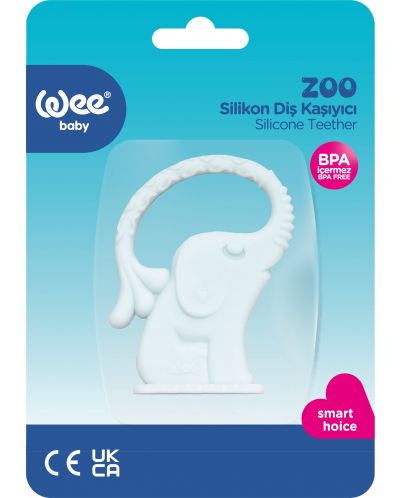 Μασητικό Οδοντοφυΐας σιλικόνης  Wee Baby - Zoo, ελέφαντας, μπλε - 2