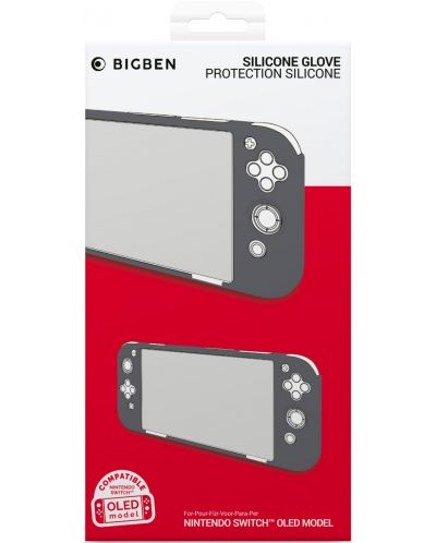 Προστατευτική θήκη σιλικόνης Big Ben Silicon Glove, γκρι (Nintendo Switch OLED) - 1