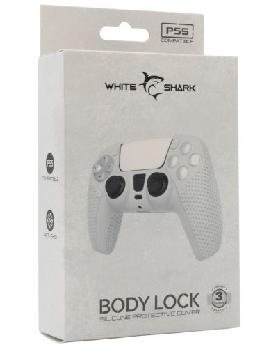 Θήκη σιλικόνης  White Shark - Body Lock, λευκό (PS5) - 4